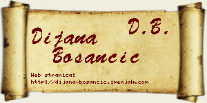 Dijana Bosančić vizit kartica